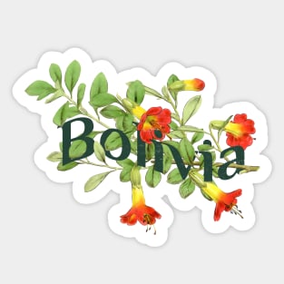 Bolivia Vintage Botanical Illustration Sticker